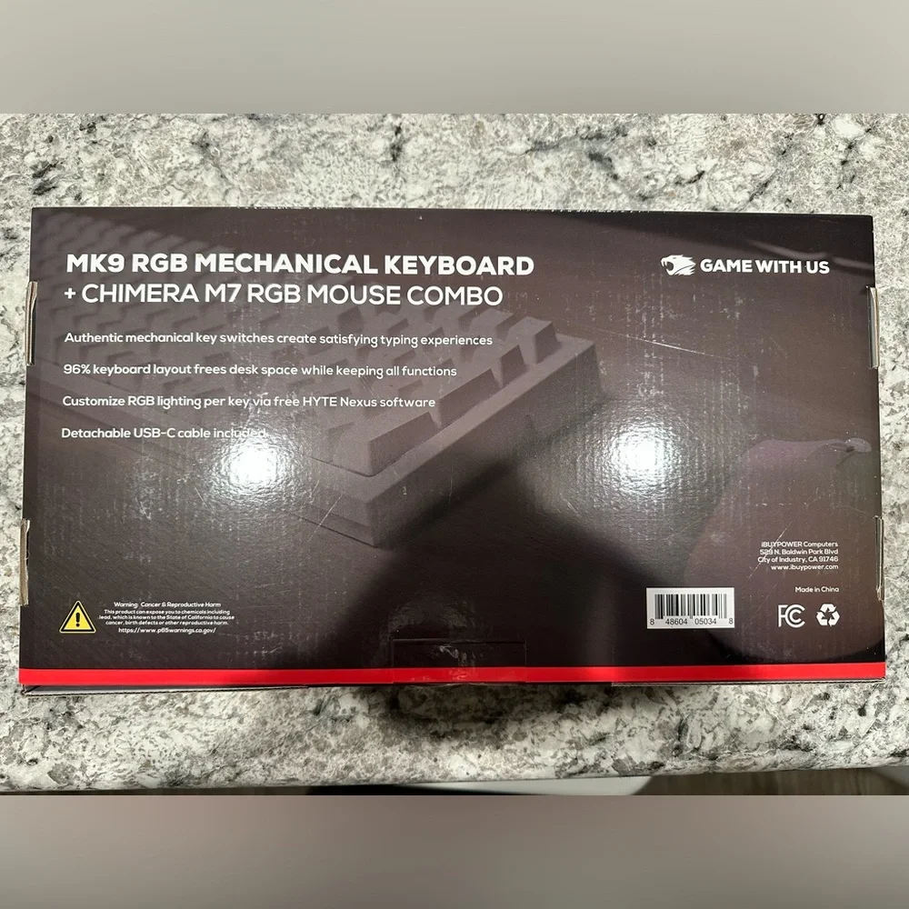 RGB Backlit Keyboard and Mouse Set NIB